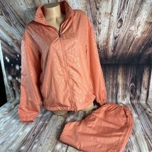 Vintage Cabelas Womens Medium Peach Lined Windbreaker Track Suit Jacket ... - £30.27 GBP