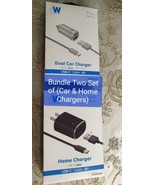 Just Wireless Two Set of Car &amp; Home Chargers USB Port USB-C Port with 6f... - $11.29