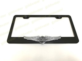 3D HarleyDavidson Emblem Black Powder Coated Metal Steel License Plate F... - £18.60 GBP