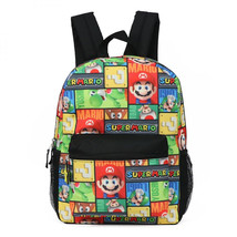Super Mario Bros. Characters All Over Print 16&quot; Backpack Multi-Color - £29.55 GBP