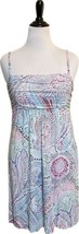 Soma Sun Dress Womens Size Large Blue Pink Green Padded Bust Side Pockets - $39.60