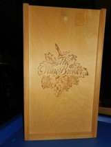 THE WINE BROKER Wooden Wine Bottle Crate Box Holds Two Bottles W Divider Shaving - £17.82 GBP