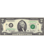 5 Authentic Uncirculated $2 US Bills In Sequential Order - $14.95