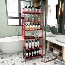 Slim Rolling Cart: 6-Tier Metal Storage Rack - $1,865.68 MXN