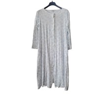 Amadora By Cuddledown Robe Nightgown Floral Cotton L Ruffle Long Sleeve ... - $19.99