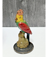 Antique Albany Foundry Cast Iron Cockatoo Parrot  Figure Statue Doorstop 7&quot; - £96.91 GBP