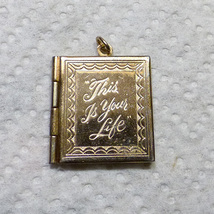 This Is Your Life Book Shaped Vintage Gold Plated or Gold Filled Locket - £20.04 GBP