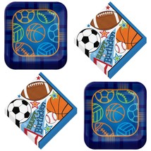 Sports Theme Party - Multi Sport Birthday Baller Paper Dessert Plates and Lunch  - £9.10 GBP