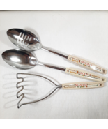 Vintage Ekco Slotted Serving Spoon Masher Cucchiaio Loffel Guillere Cuchara - $317.04 MXN