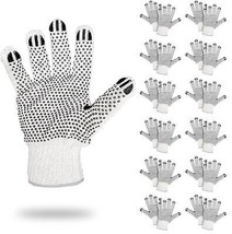 Poly Cotton PVC Single Dotted Work Gloves Protective Knit Gloves 12 Pairs - £14.65 GBP