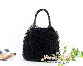 Gold silver black 3 color bright paper ropes hollow woven bag cotton lining stra - £28.29 GBP