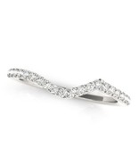 Size: 5 - 14k White Gold Modern Curved Diamond Wedding Band (1/6 cttw) - $1,109.88 CAD
