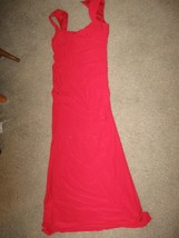 NICE Adrianna Papell Night Gown Dress Red Full Length Cocktail Ruched  Med 8 10 - £26.56 GBP