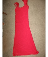 NICE Adrianna Papell Night Gown Dress Red Full Length Cocktail Ruched  M... - $45.46 CAD