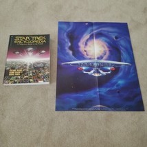 Star Trek Encyclopedia Paperback Book Okuda + 1994 Official Fan Club Poster Lot - £11.83 GBP