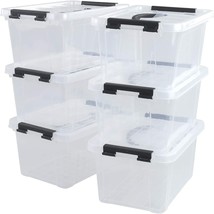 Set Of Six Latching Storage Containers With Lids In Clear From Cadineus. - £32.85 GBP