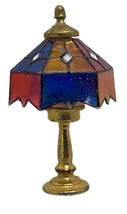 Vintage Dollhouse Miniature Vintage Tiffany Style Table Lamp Stained Glass - £8.49 GBP