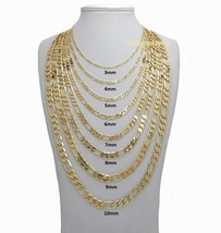 14k Italian Figaro Link Chain Necklace 4mm to 6 8 10mm Gold  GF 24&quot; - £31.09 GBP