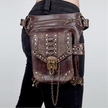Personalized Steampunk Women Waist Bag 2022 New High Quality Pu Leather Moto &amp; B - £63.65 GBP