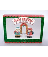 Hallmark Merry Miniatures Christmas Bashful Mistletoe 3 Piece Set 1996 - $14.85