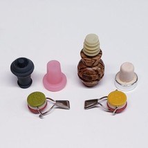 Lot of 6 Bottle Stoppers Vintage Travco Swing Top Wine Cap + Wood &amp; Rubber  - £15.46 GBP
