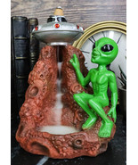 UFO Green Roswell Alien With Flying Saucer Spaceship Backflow Incense Bu... - $36.75 CAD