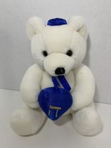 Fiesta 8&quot; white Hanukkah Chanukah plush teddy bear blue dreidel yarmulke - £12.16 GBP