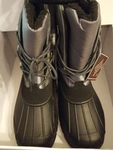 Snowtech men&#39;s winter boots size 10 Grey with Ear Muffs - £48.45 GBP