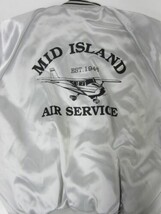 Vtg Mid Island Air Service NY Shiny Satin Baseball Bomber Windbreaker Ja... - £31.45 GBP