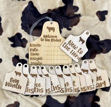 Cow Tag Western Monthly Milestone - Cow Baby Gift- Birth Announcement Si... - $40.00+