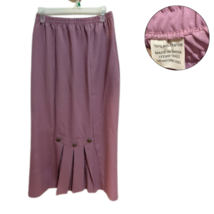 Women’s Mauve Midi Skirt Size 8 Pleated Front Detail Elastic Waist Polye... - $272.41 MXN
