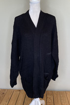 boohoo NWT women’s open front knit cardigan sweater Size 20/22 Black P6 - £10.58 GBP