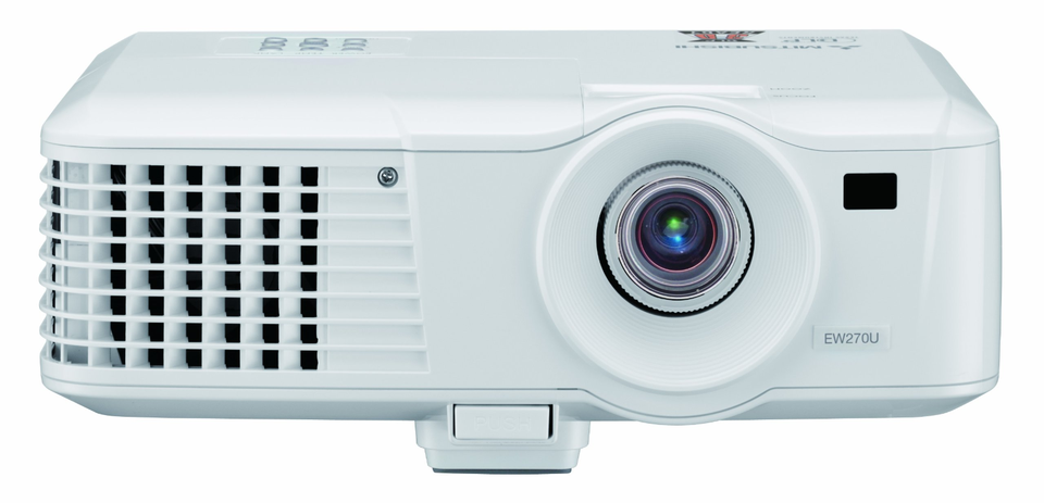 MITSUBISHI EW270U DLP HDMI VGA PROJECTOR WXGA 2600 ANSI LUMENS 3D READY + LAMP  			