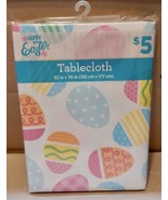 Easter Tablecloth 52&quot; x70&quot; Easter Eggs Flannel Back Fits 28&quot;x46&quot; to 40&quot;x... - $6.09 CAD