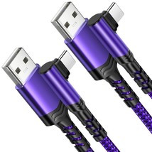 Type C Charger Fast Charging, Right Angle Usb To Usb C Cable [10Ft] Braided Cord - £15.97 GBP