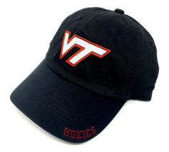 Virginia Tech University Vt Hokies Logo Black Adjustable Curved Bill Hat Cap - £13.41 GBP