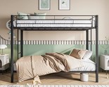 Metal Bunk Bed With 2 Side Guardrail Ladder,No Box Spring Needed, Noise ... - $479.99