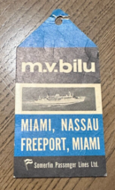 Swiss Cruise Lines M.V.Bilu Miami Nassau Freeport Somerfin Passenger Lug... - $11.74