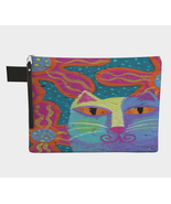 Original Abstract Cat Painting on Canvas Wristlet Clutch Purse Carry All... - £35.39 GBP