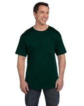 Hanes Beefy-T Shirt With Pocket Green XL 05190 100% Cotton New in Package - £10.94 GBP