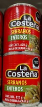 La Costena Jalapenos Serrano Jalapeno Peppers - 2 Big Cans 29oz Each Free Ship - $24.18