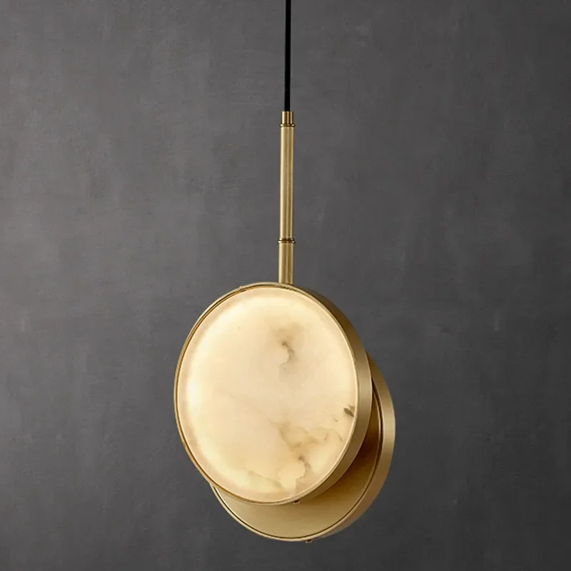 Modern Minimalist Marble Brass Round Chandelier Dining Room Indoor Pendant - $200.65+