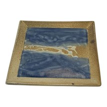 Edinbane Pottery Square Plate Skye Scotland Salt Glazed Art Glass Decor - £16.12 GBP