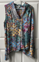 Spease Woman Sleeveless Blouse  Plus Size 3x Multicolored Hankercheif Hem - £15.50 GBP