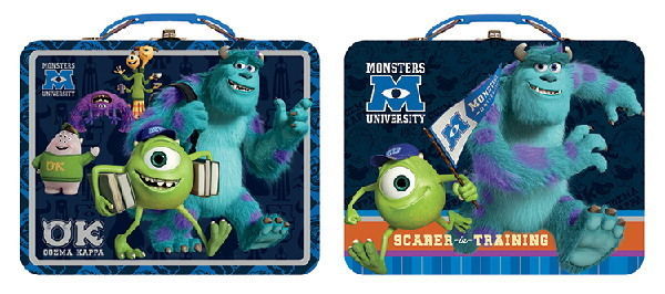 Primary image for Walt Disney Monsters University Large Carry All Tin Tote Lunchboxes Set of 2 NEW