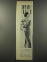 1956 Bonwit Teller Fashion by Robert Powell Johns Ad - Line-drawn skirt - $18.49