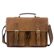 Crazy Horse Leather Briefcases for Document Totes Messenger Bag - £124.69 GBP