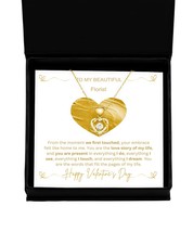 Florist Girlfriend Gold Heart Necklace Gift from Boyfriend to My Beautiful Amazi - £39.11 GBP