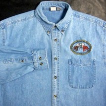 International Professional Hunters Association BUTTON-FRONT Large Denim Shirt - £16.25 GBP