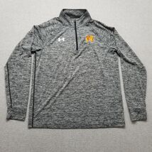 Under Armour Shirt Mens Medium Gray Active Wear Pullover Zip Mock Neck Logo - $24.78 CAD